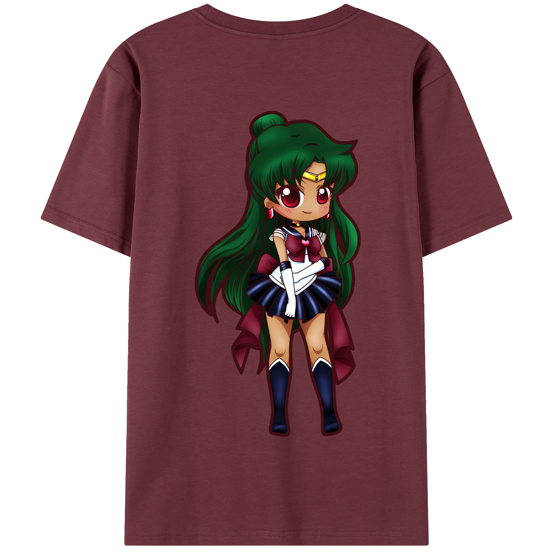 （画像用） 美少女戦士セーラームーン 冥王せつな Sailor Moon Meiou Setsuna 綿100％半袖Tシャツ（背面プリント）